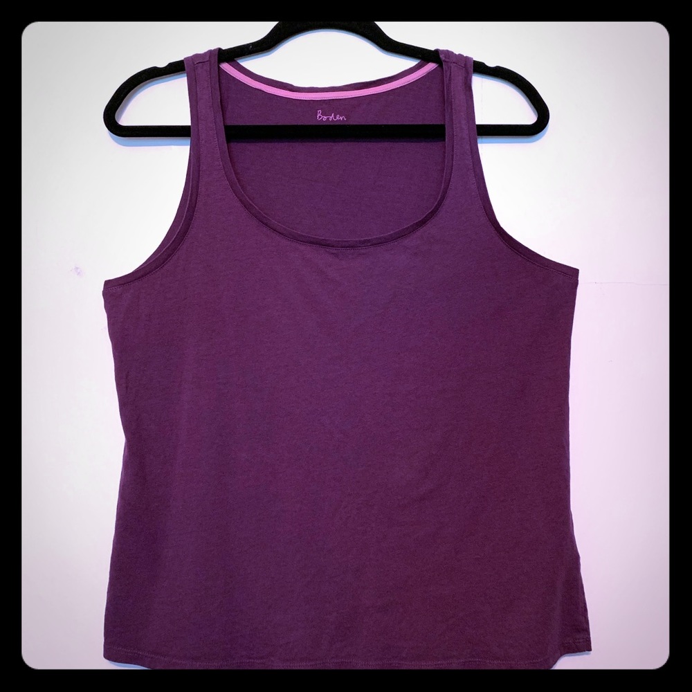 Boden Purple Wide Strap Tank Top
